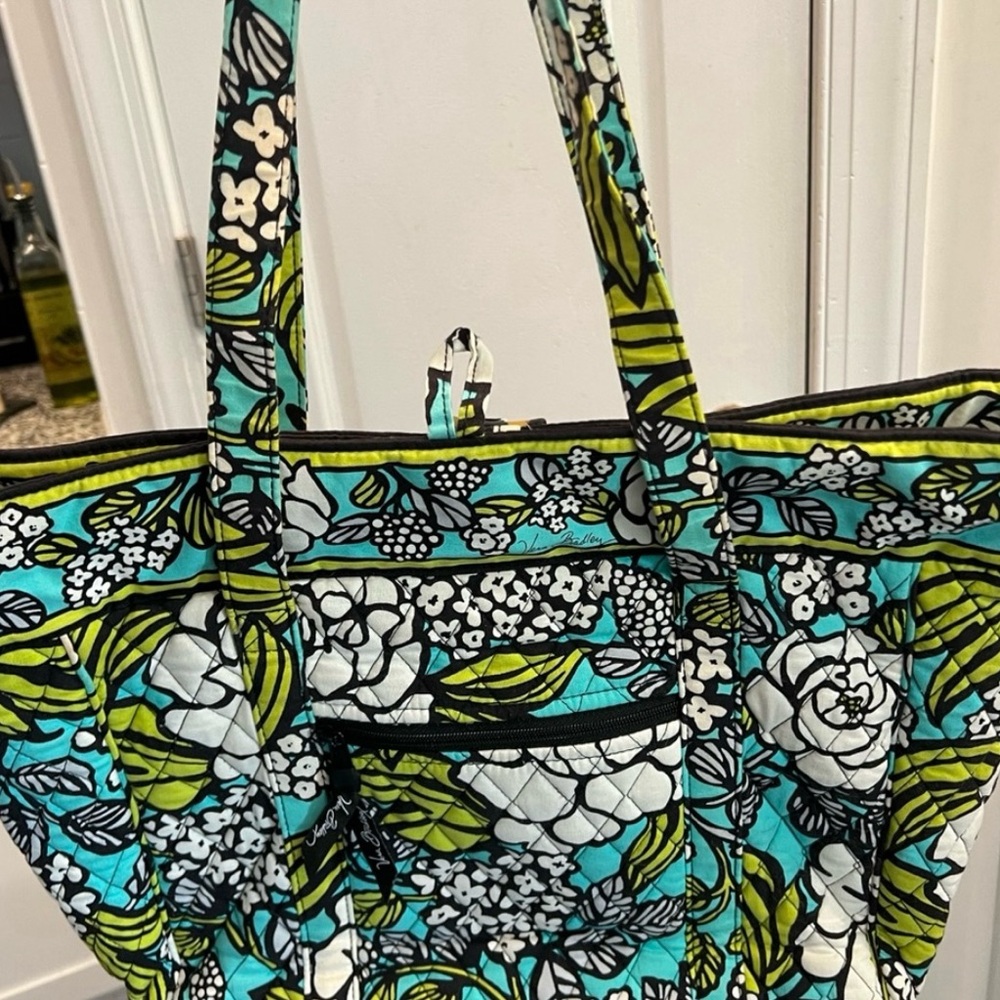 Vera Bradley Blue and Green Floral Tote Bag